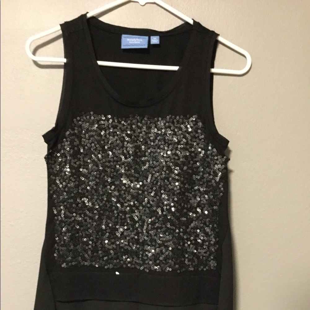 Simply Vera Wang Black Sleeveless Top